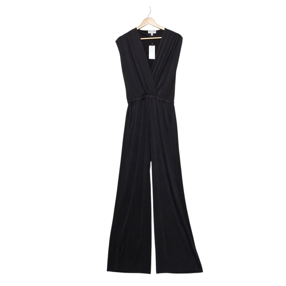 Ripley Rader Womens Black Sleeveless Wide Leg V-Neck Jumpsuit Size 2 Small NWT